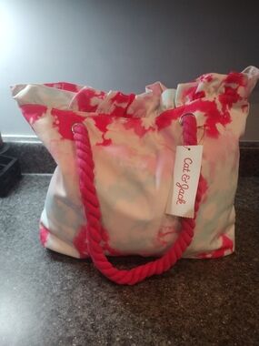 Cat & Jack Pink and Light Blue Tie-Dye Rope-Handle Tote